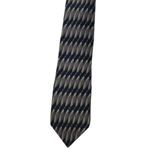 Van Heusen Executive Silk Blue Silver Grey Black Standard Neck Tie 58 x 4 Retro